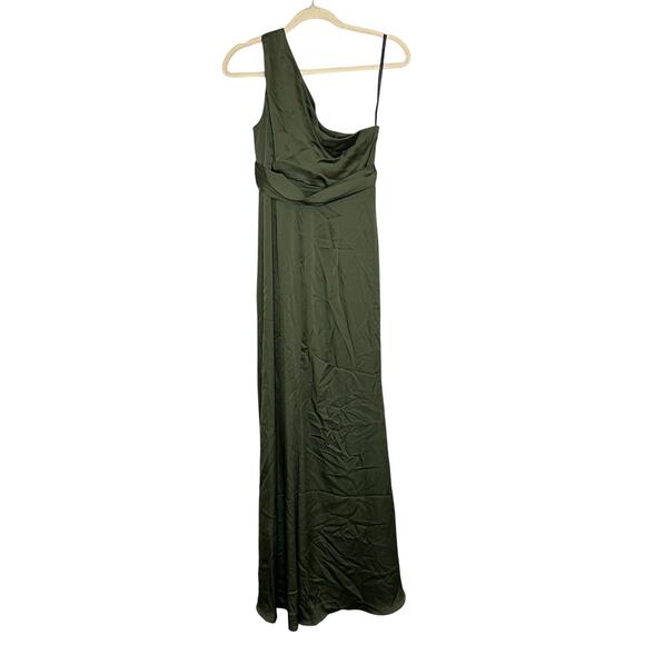 Dessy Collection NWT One-Shoulder Draped Twist Empire Waist Trumpet Dress  4 - Picture 4 of 8